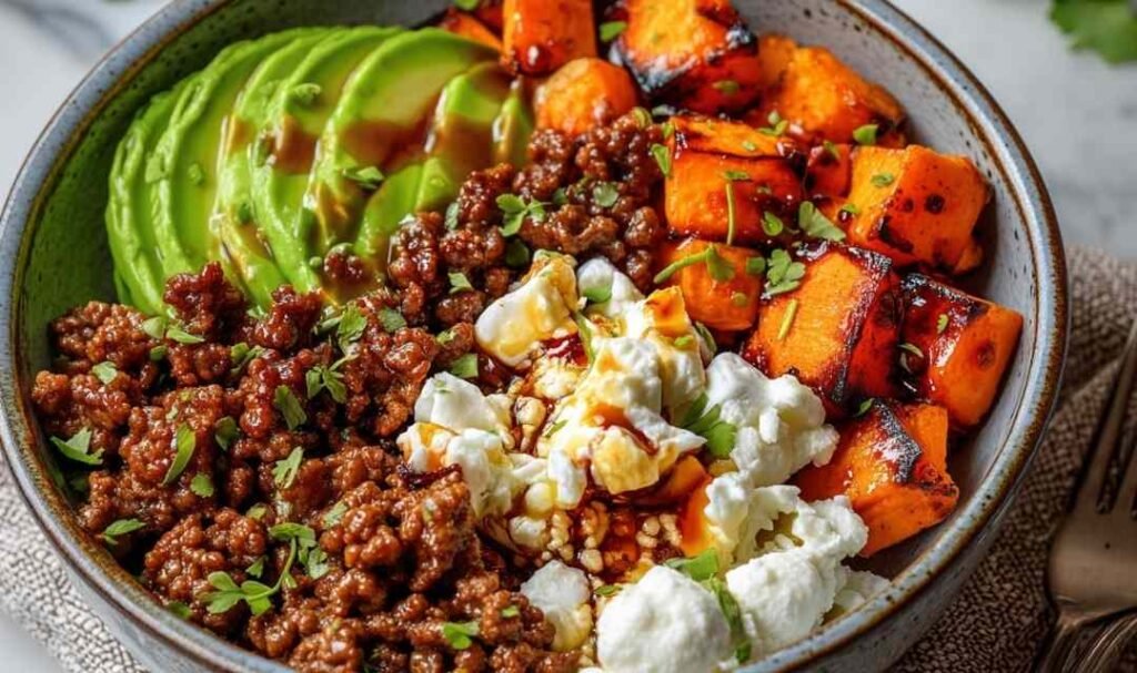 Ground Beef Hot Honey Bowl