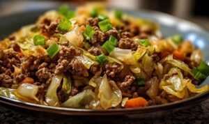 Ground Beef and Chopped Cabbage