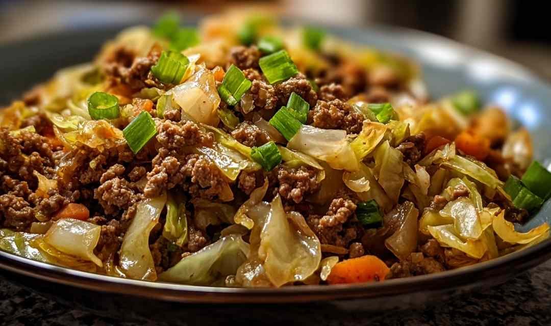 Ground Beef and Chopped Cabbage
