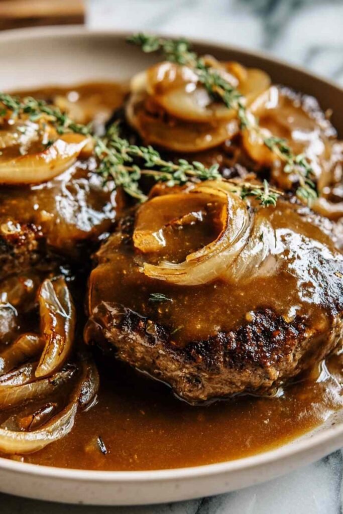 Hamburger Steak with Onions and Gravy