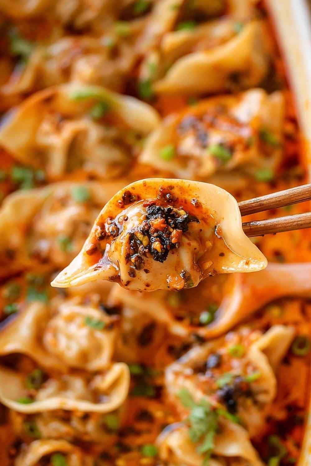 One Pan Baked Dumplings