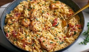One-Pot Cajun Chicken Alfredo Orzo