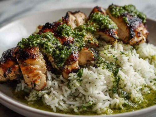 Peruvian Chicken with Aji Verde & Cilantro Rice