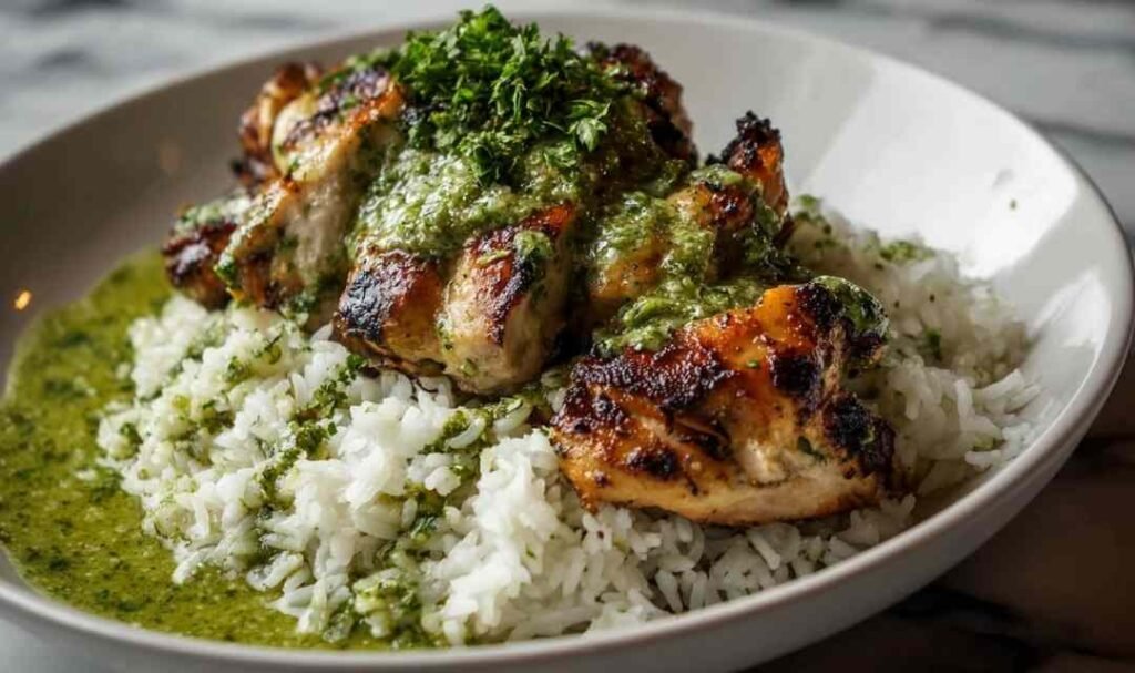 Peruvian Chicken with Aji Verde & Cilantro Rice