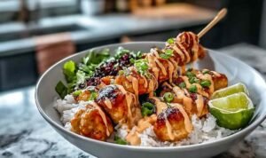 Sweet Chili Chicken Bowl with Coconut Lime Drizzl