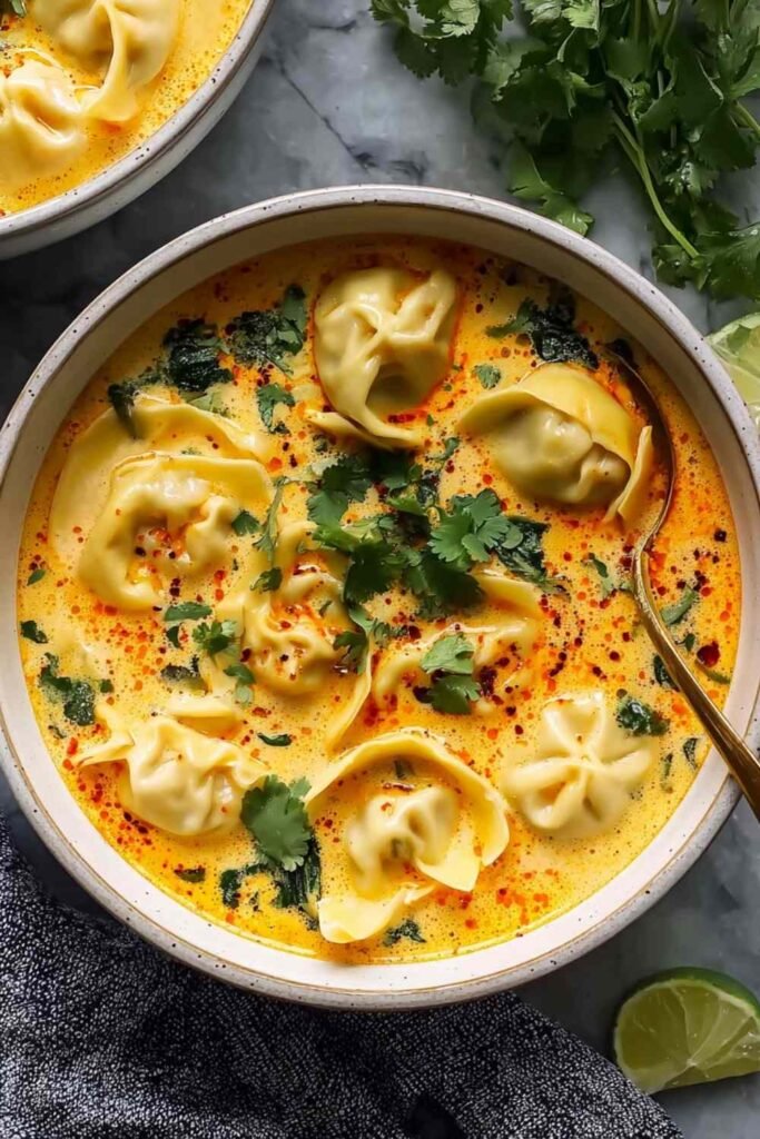 Thai Coconut Curry Dumpling Soup