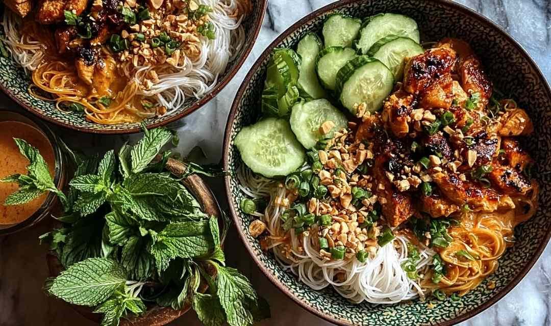 Thai Peanut Chicken Noodle Bowls