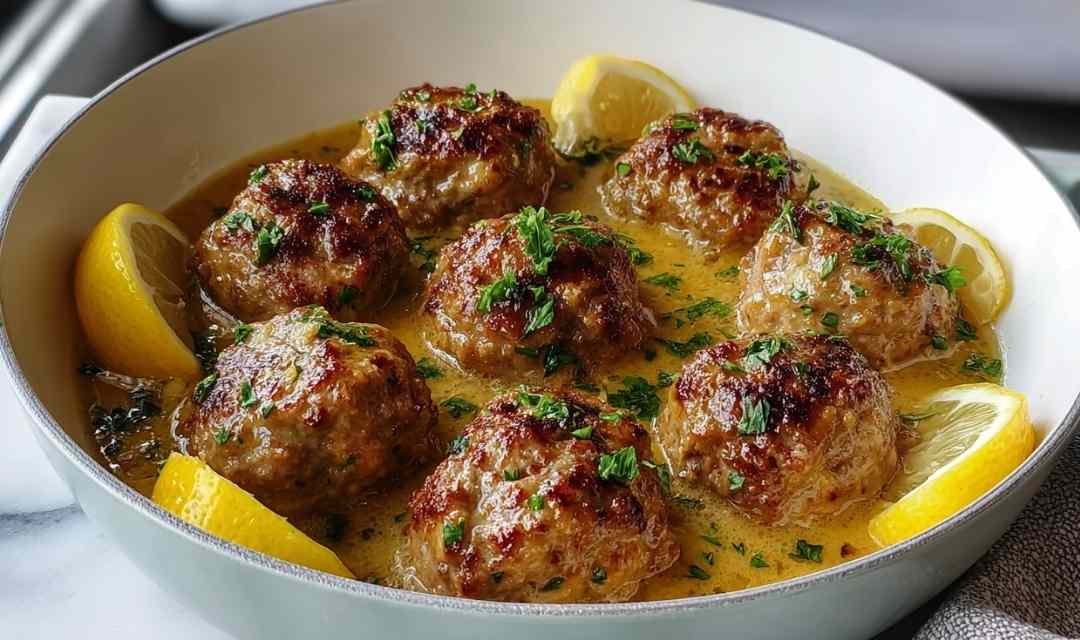 The Softest Greek Meatballs in Lemon Sauce