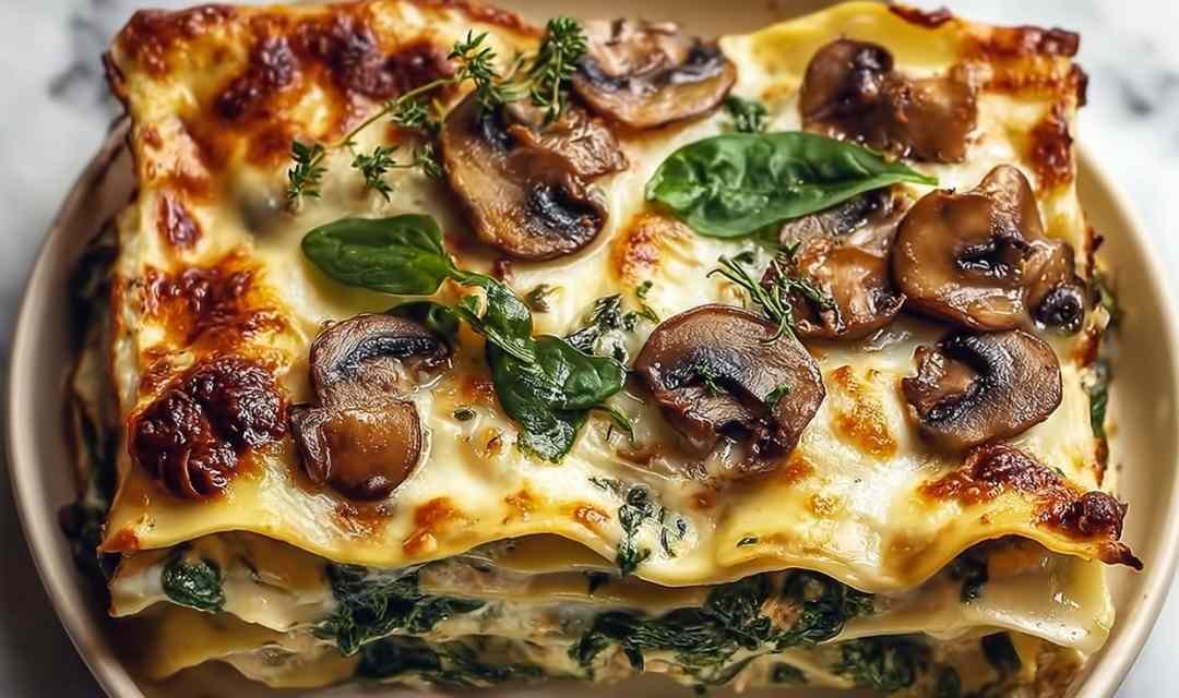 Vegetarian Mushroom and Spinach Lasagna