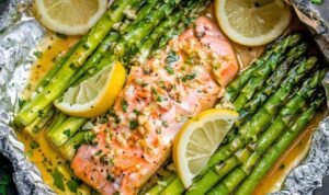 Baked Salmon in Foil with Asparagus (1)