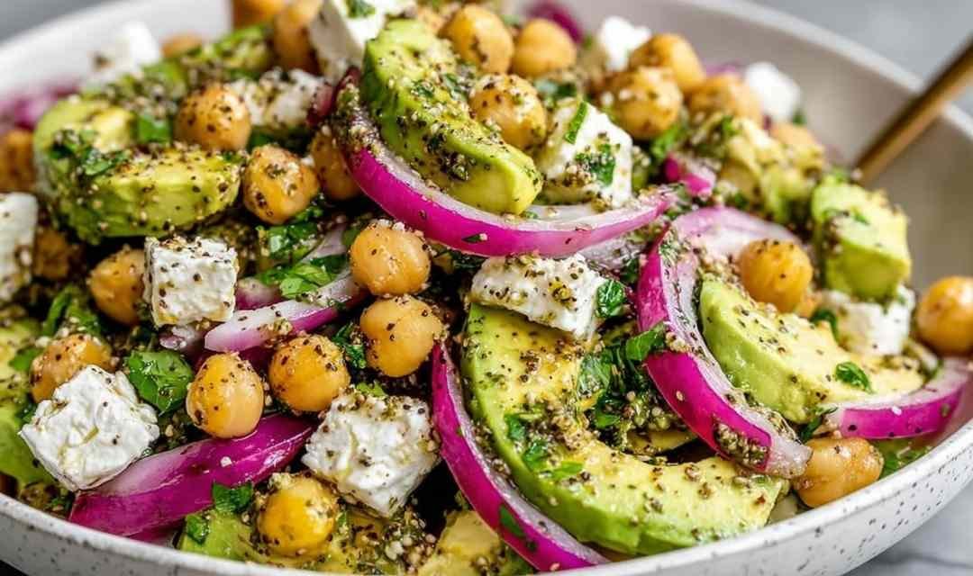 Chickpea Feta Avocado Salad