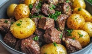 Garlic Butter Beef Bites and Potatoes Garlic Butter Beef Bites and Potatoes (1)