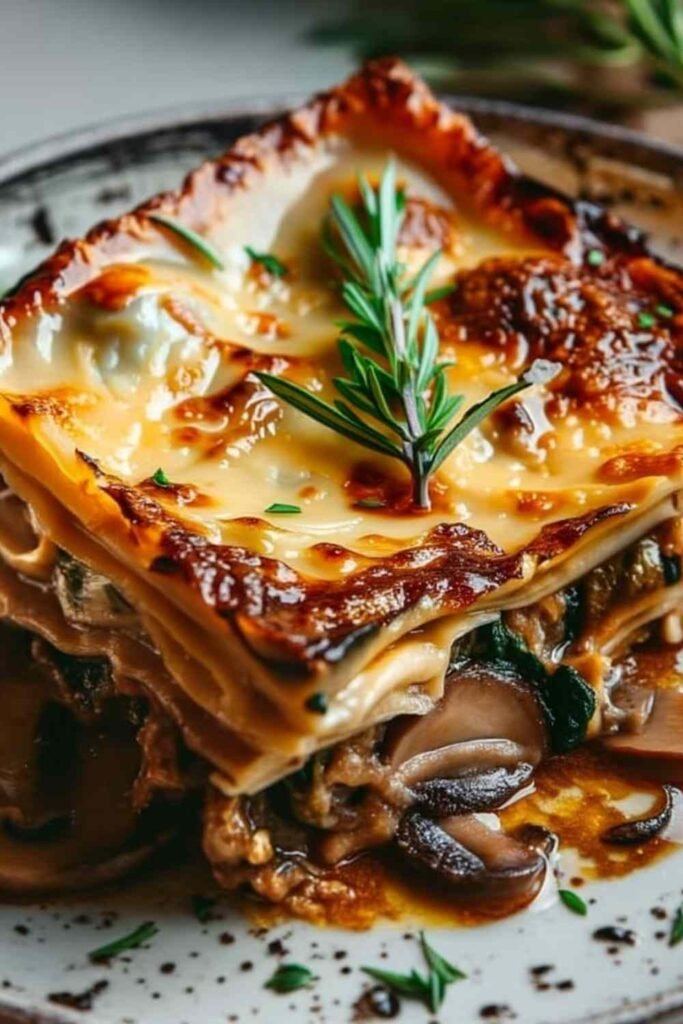 Mushroom Spinach Lasagna
