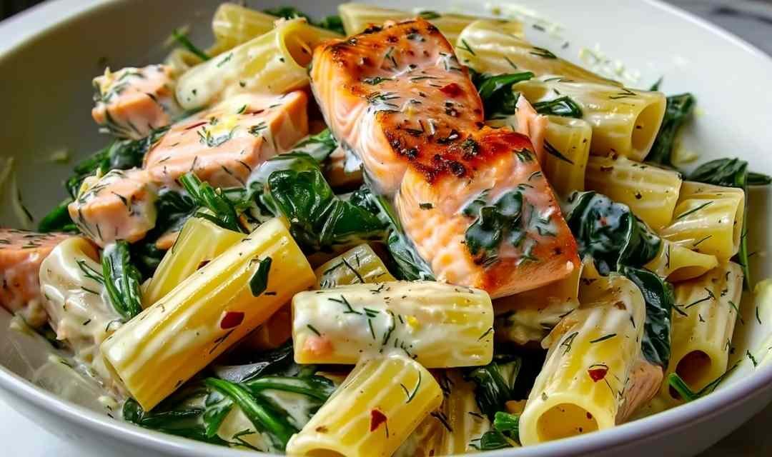Quick Salmon & Spinach Pasta