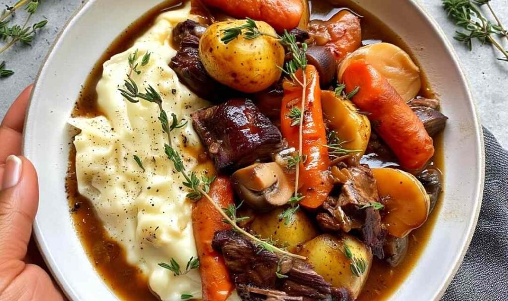 Red Wine Braised Beef Stew with Potatoes and Carrots