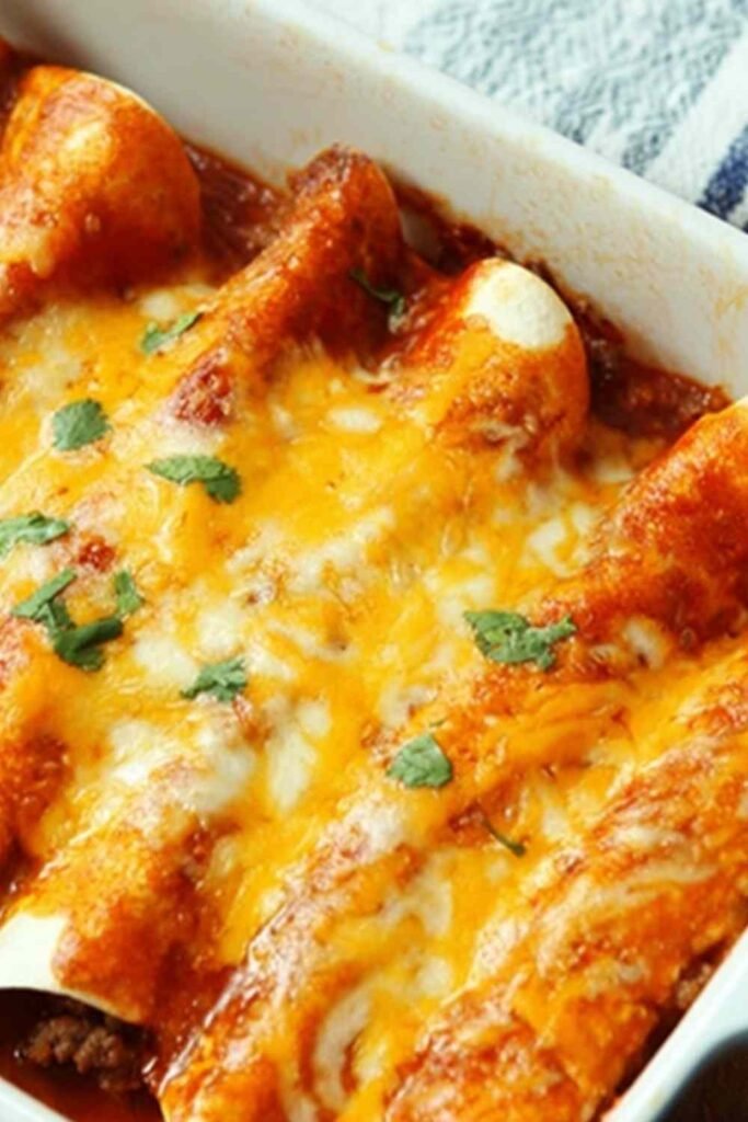5 Ingredient Beef Enchiladas (Easy & Cheesy)
