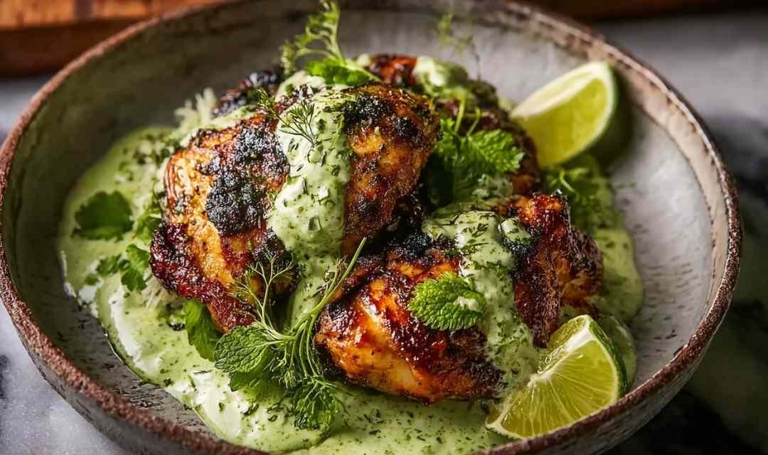 Peruvian Chicken with Creamy Green Sauce