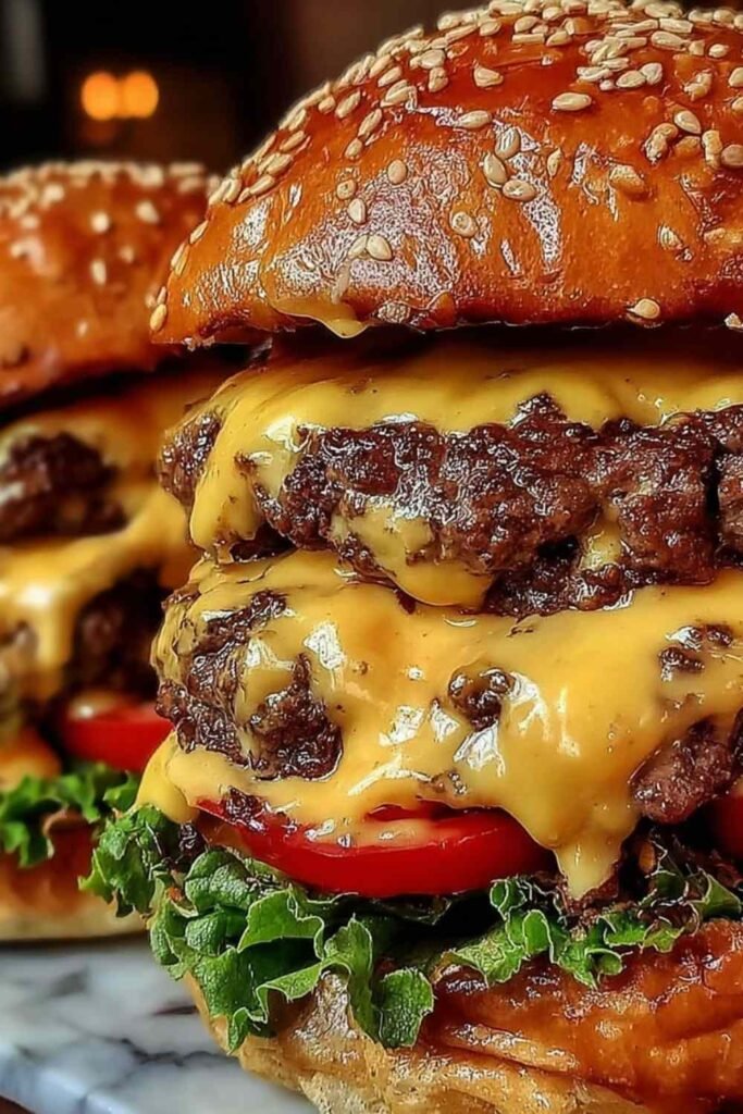 Four raw Crack Burger patties made with ground chuck, ranch seasoning, crumbled bacon, and shredded cheddar ready for the grill