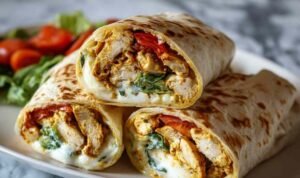 Crispy Air Fryer Chicken & Mozzarella Wraps