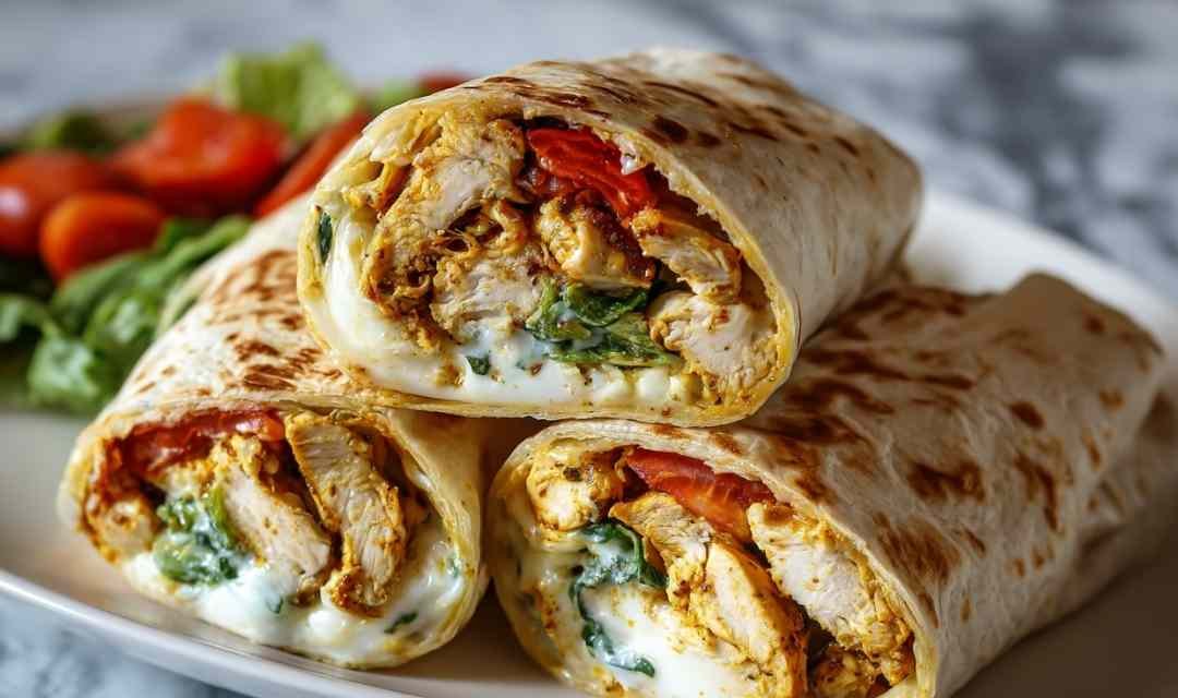 Crispy Air Fryer Chicken & Mozzarella Wraps