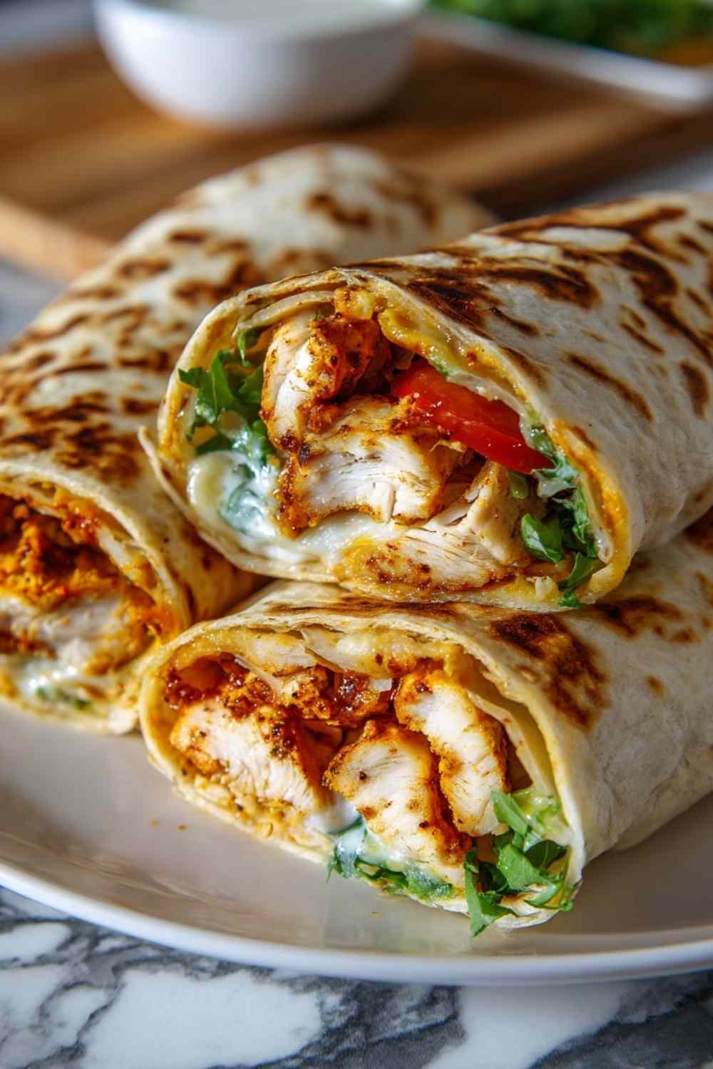 Crispy Air Fryer Chicken & Mozzarella Wraps