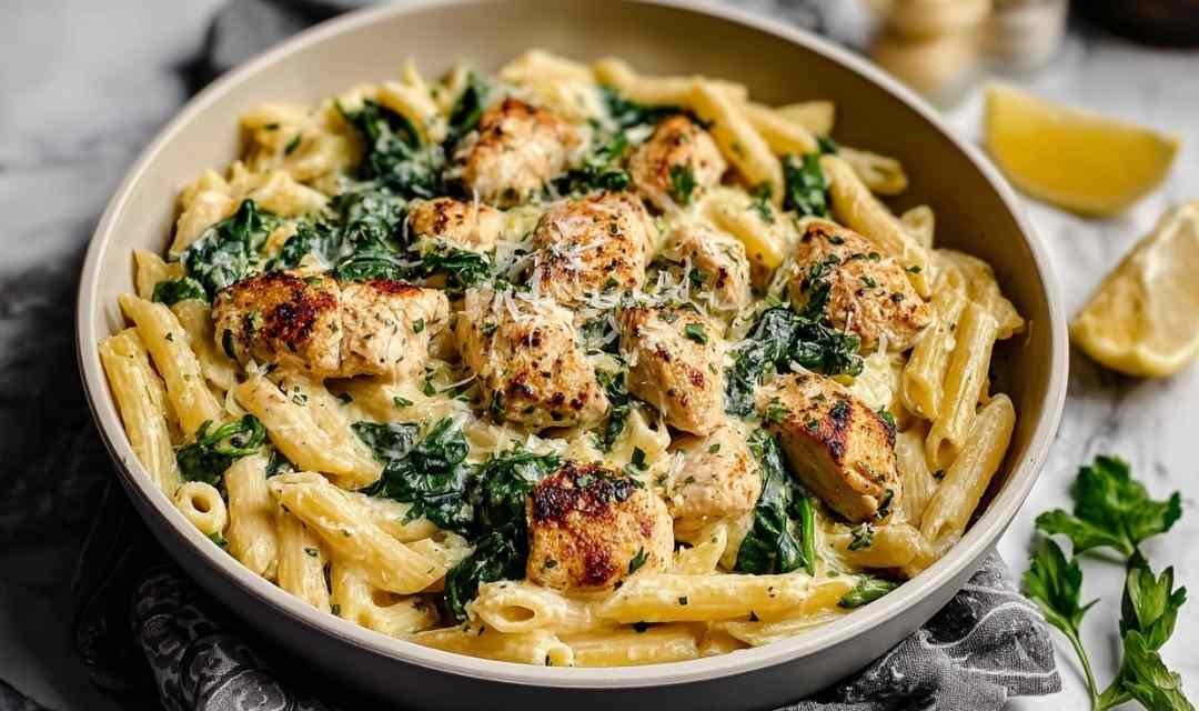 Healthy Garlic Parmesan Chicken Pasta