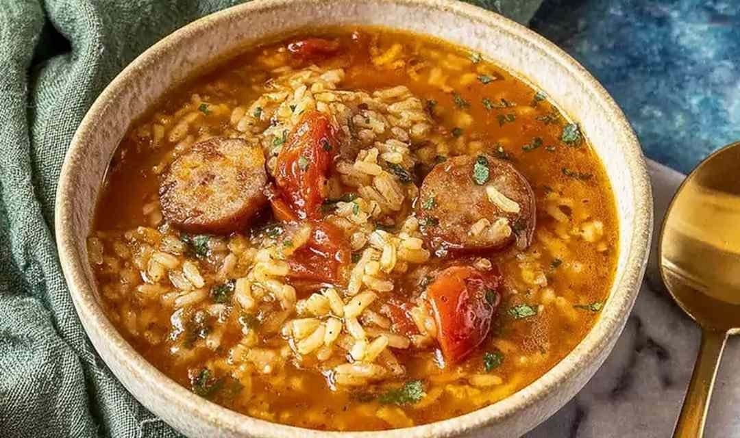 Spicy Jambalaya Soup with Andouille Sausage and Chicken