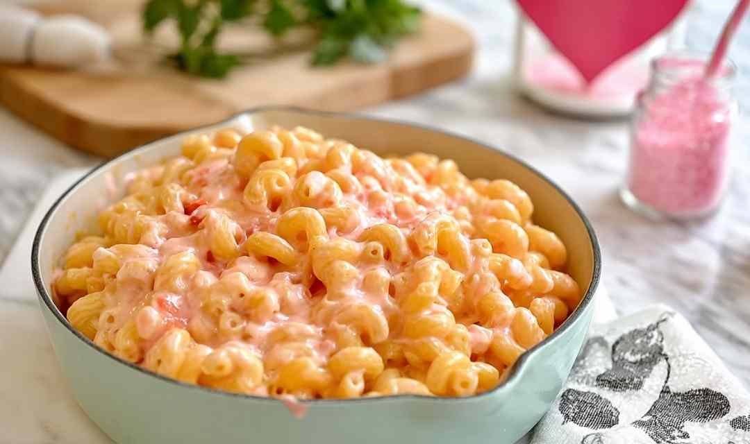 Pink Mac and Cheese with Natural Beet Juice