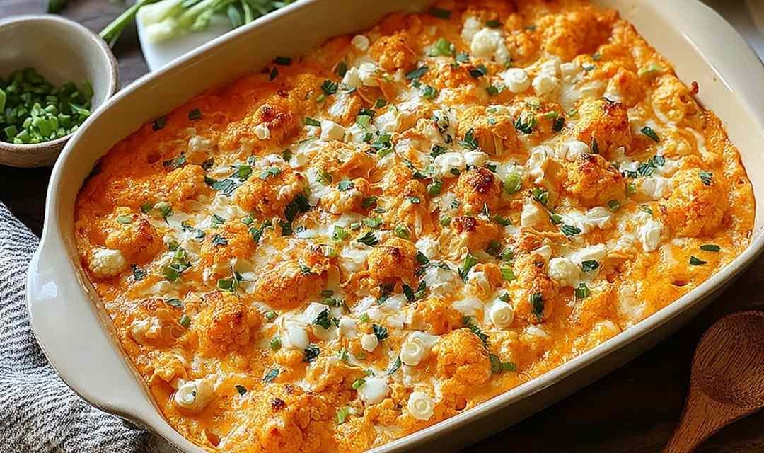 Buffalo Chicken Cauliflower Casserole