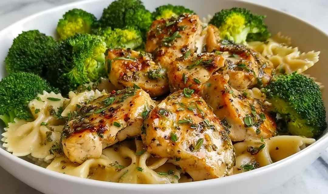 Cowboy Butter Lemon Bowtie Chicken with Broccoli