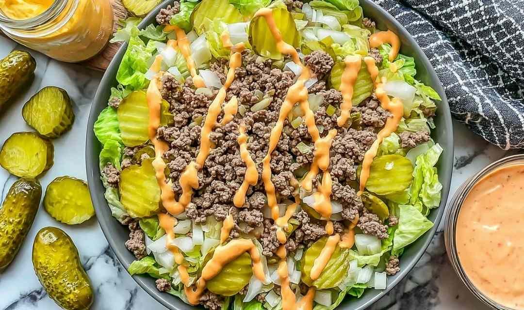 High Protein Cheeseburger Bowl (Big Mac Style)