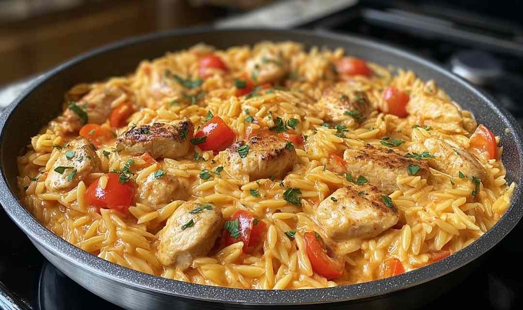 One Pot Cajun Chicken Alfredo Orzo