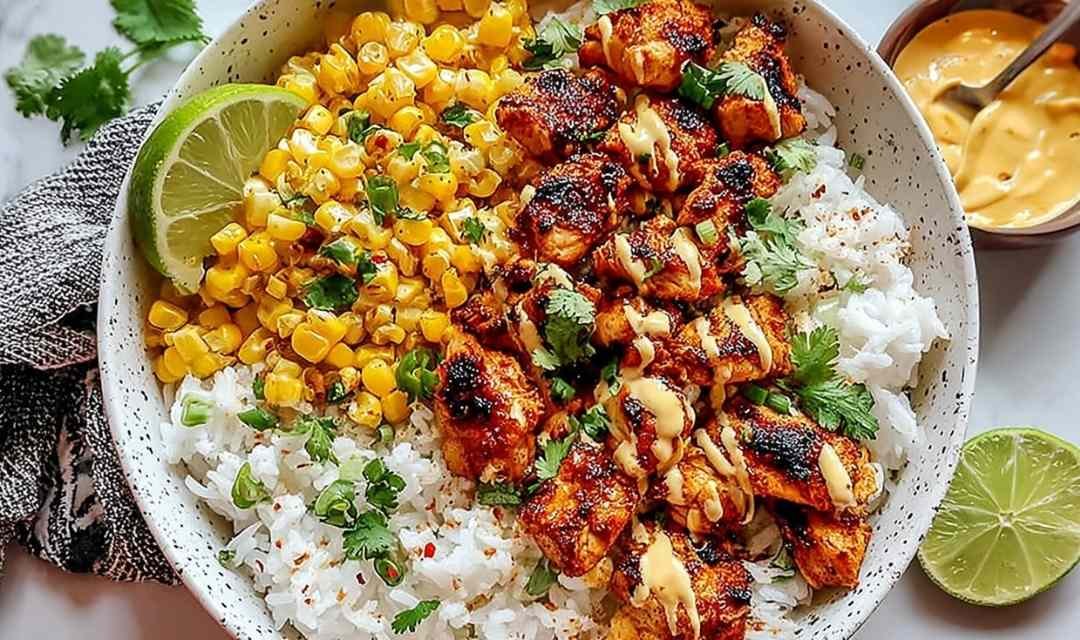 Street Corn Chicken Rice Bowl