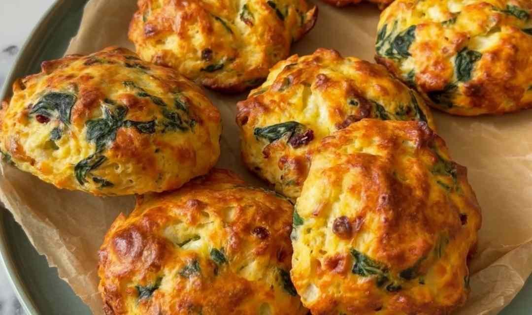 Sun-Dried Tomato and Spinach Egg Biscuits