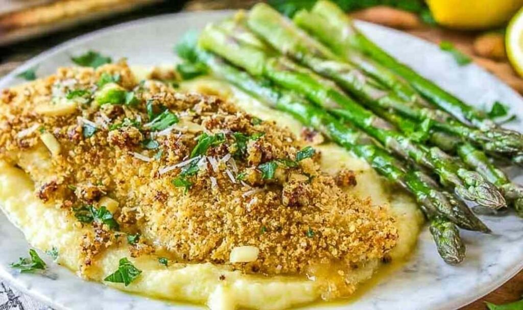 almond-crusted-honey-dijon-tilapia-creamy-polenta