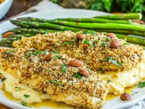 almond-crusted-honey-dijon-tilapia-creamy-polenta