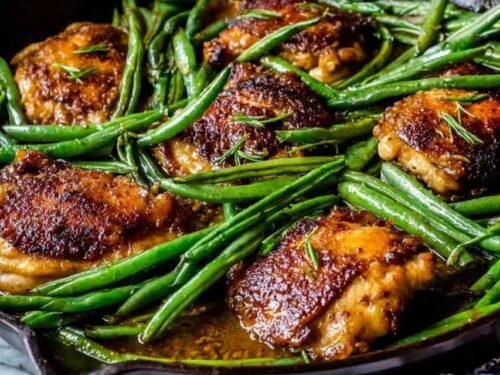 asian-seared-chicken-green-beans-crispy-skillet-dinner