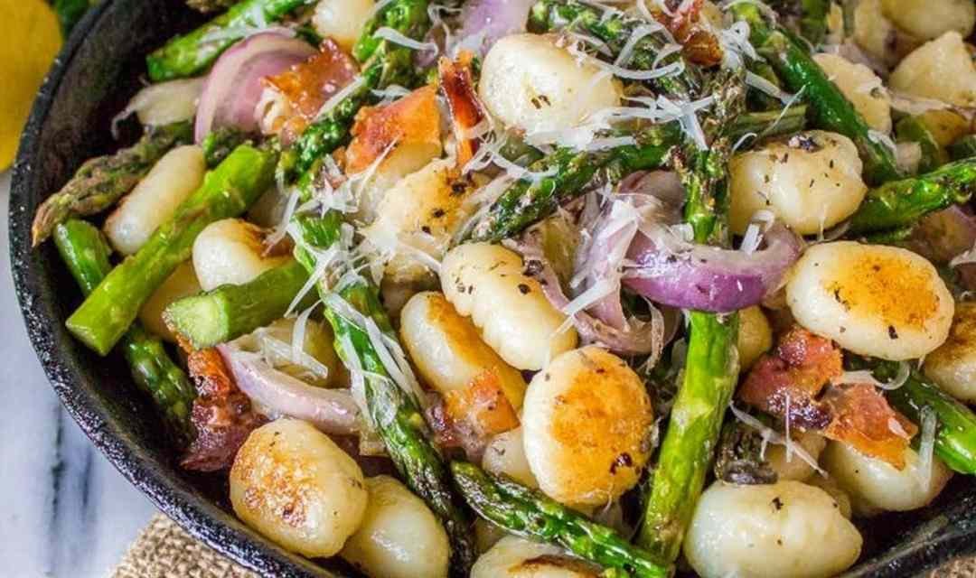 Brown Butter Gnocchi with Asparagus and Prosciutto
