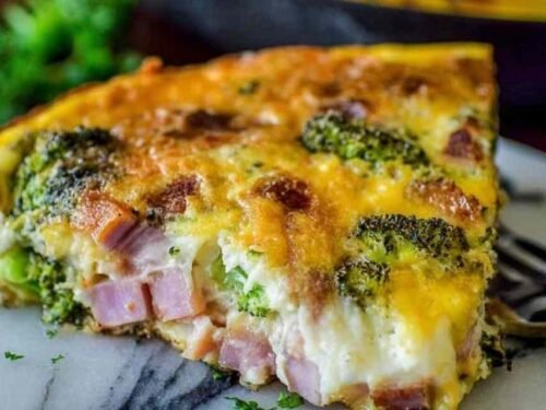 ham-and-broccoli-frittata-cast-iron-skillet
