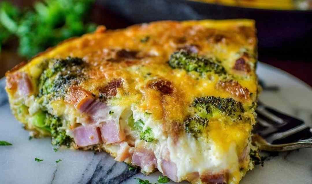 Cheesy Ham and Broccoli Frittata