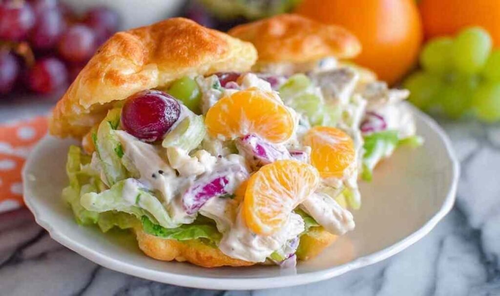 chicken-salad-with-grapes-mandarin-oranges-croissant