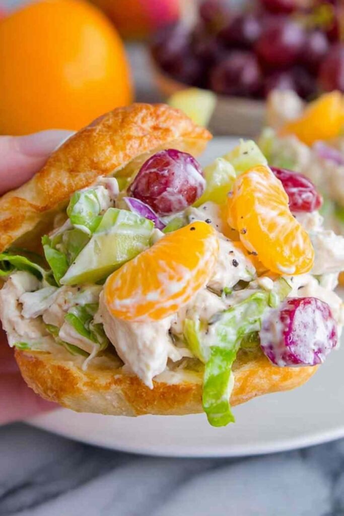 chicken-salad-with-grapes-mandarin-oranges-croissant
