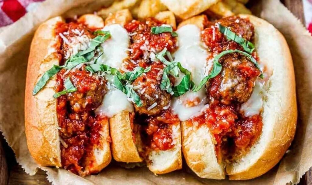meatball-sub-recipe-toasted-hoagie-melted-cheese