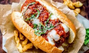meatball-sub-recipe-toasted-hoagie-melted-cheese