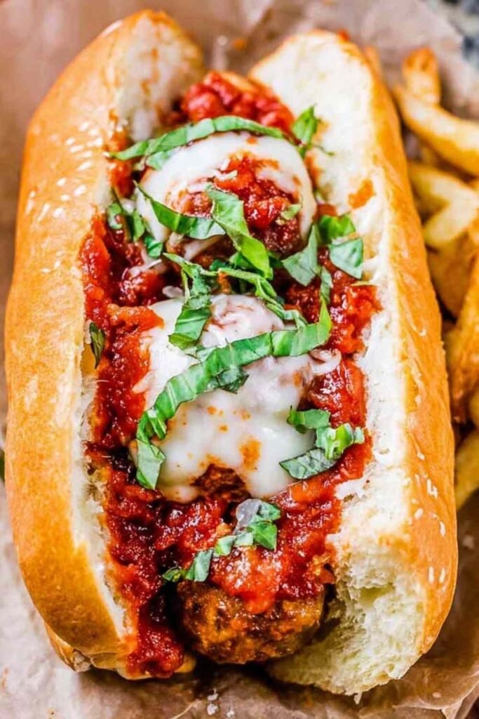 meatball-sub-recipe-toasted-hoagie-melted-cheese