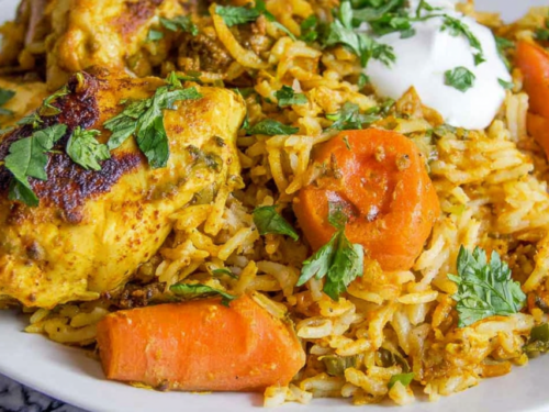 sheet-pan-curry-chicken-basmati-rice-dinner