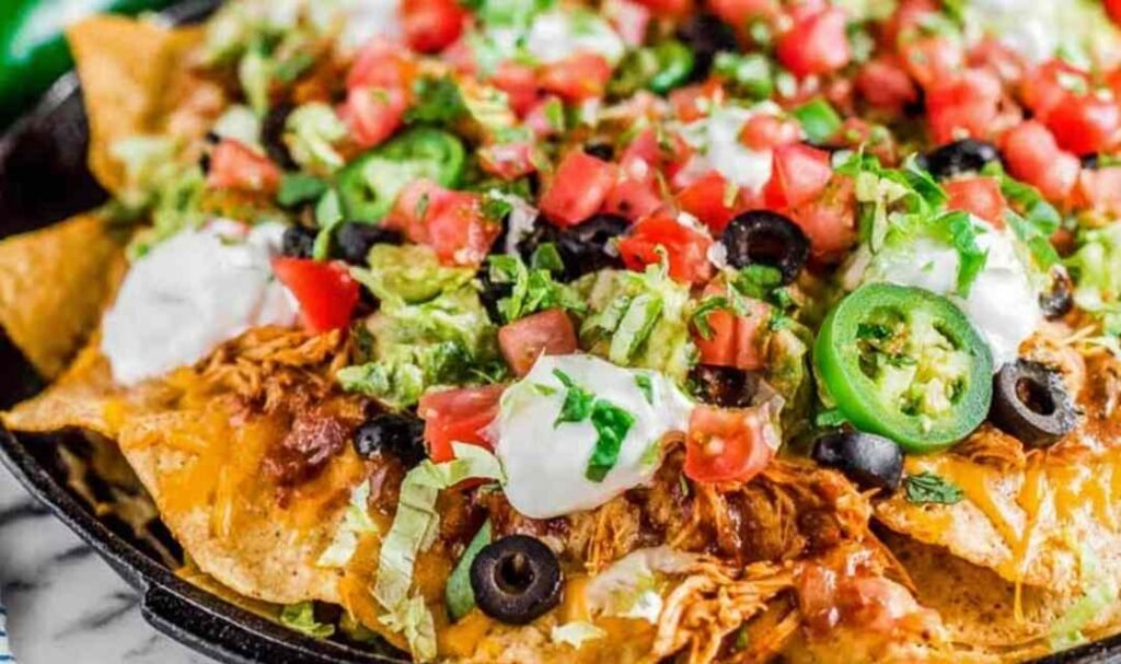 rotisserie-chicken-nachos-sheet-pan-baked