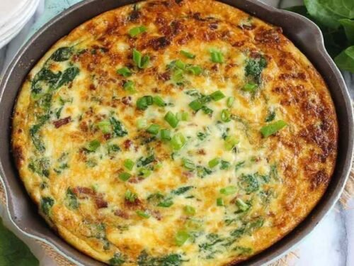spinach-bacon-frittata-cast-iron-skillet