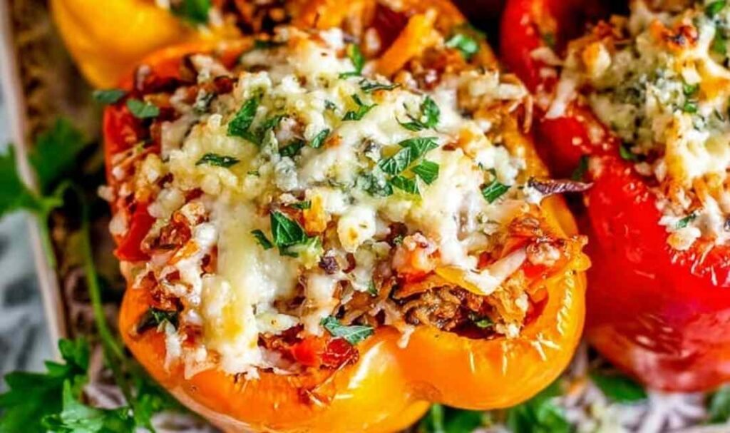classic-stuffed-bell-peppers-ground-beef-melted-cheese