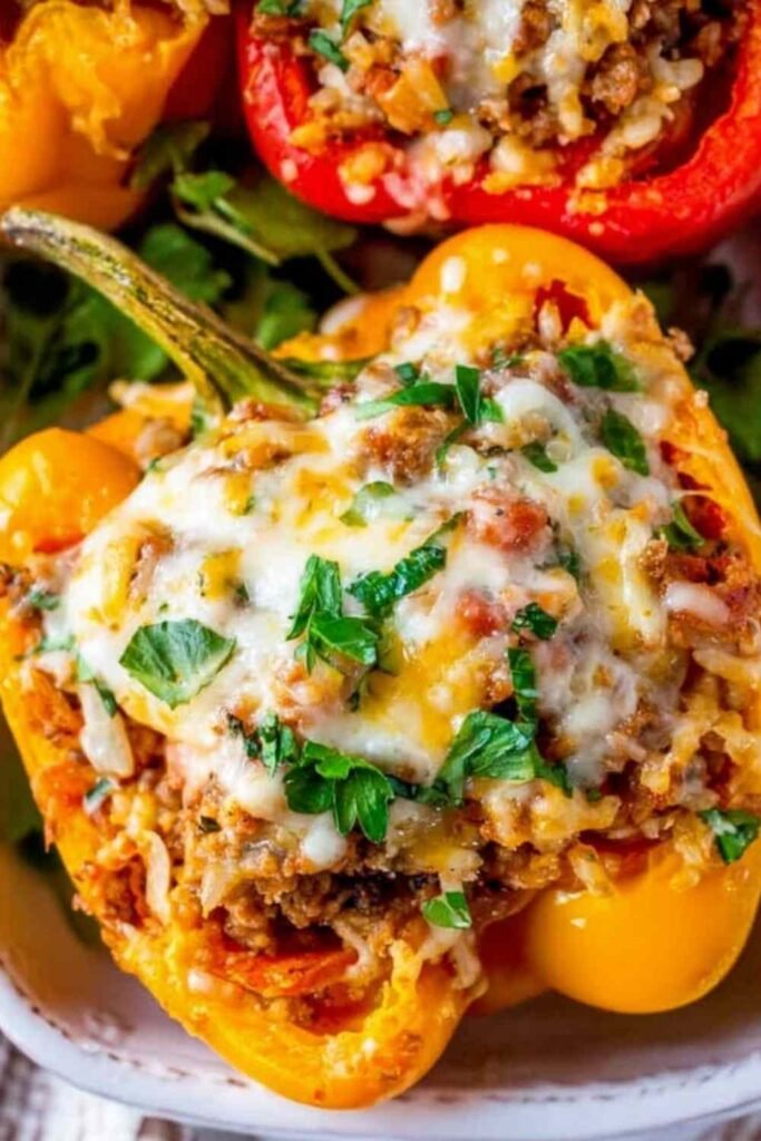 classic-stuffed-bell-peppers-ground-beef-melted-cheese